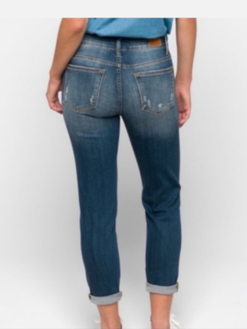$15 Judy Blue Jeans Relaxed Fit Distressed Stretch Denim JB8271DK - Picture 3 of 9